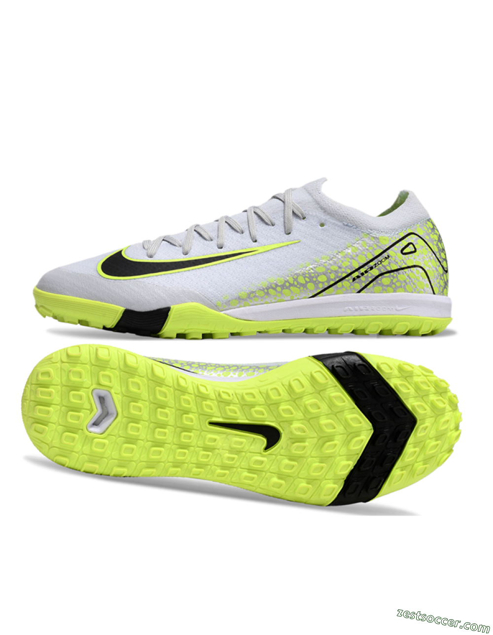 Nike Air Zoom Mercurial Vapor 16 Elite TF Low-Tops Soccer Shoes - Grey/Black/Yellow 1
