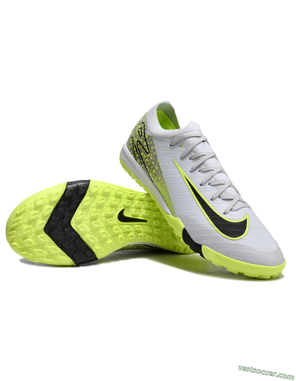 Nike Air Zoom Mercurial Vapor 16 Elite TF Low-Tops Soccer Shoes - Grey/Black/Yellow 3