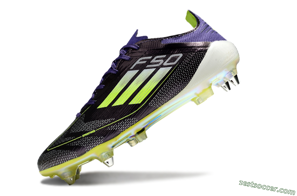 Adidas F50 Elite SG Low-Tops Soccer Cleats - Purple/Yellow/White 5