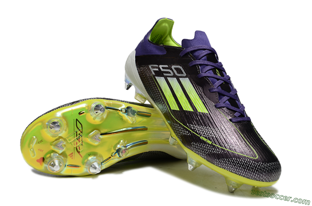 Adidas F50 Elite SG Low-Tops Soccer Cleats - Purple/Yellow/White 3