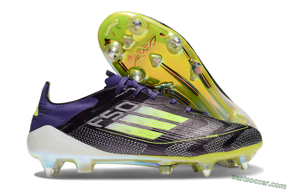 Adidas F50 Elite SG Low-Tops Soccer Cleats - Purple/Yellow/White 0