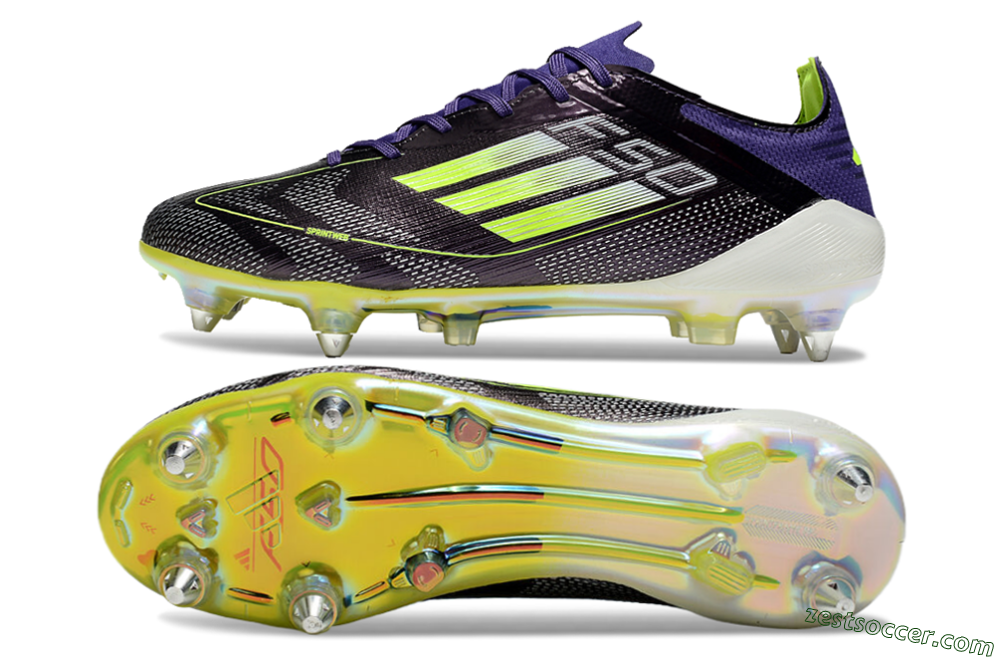 Adidas F50 Elite SG Low-Tops Soccer Cleats - Purple/Yellow/White 1