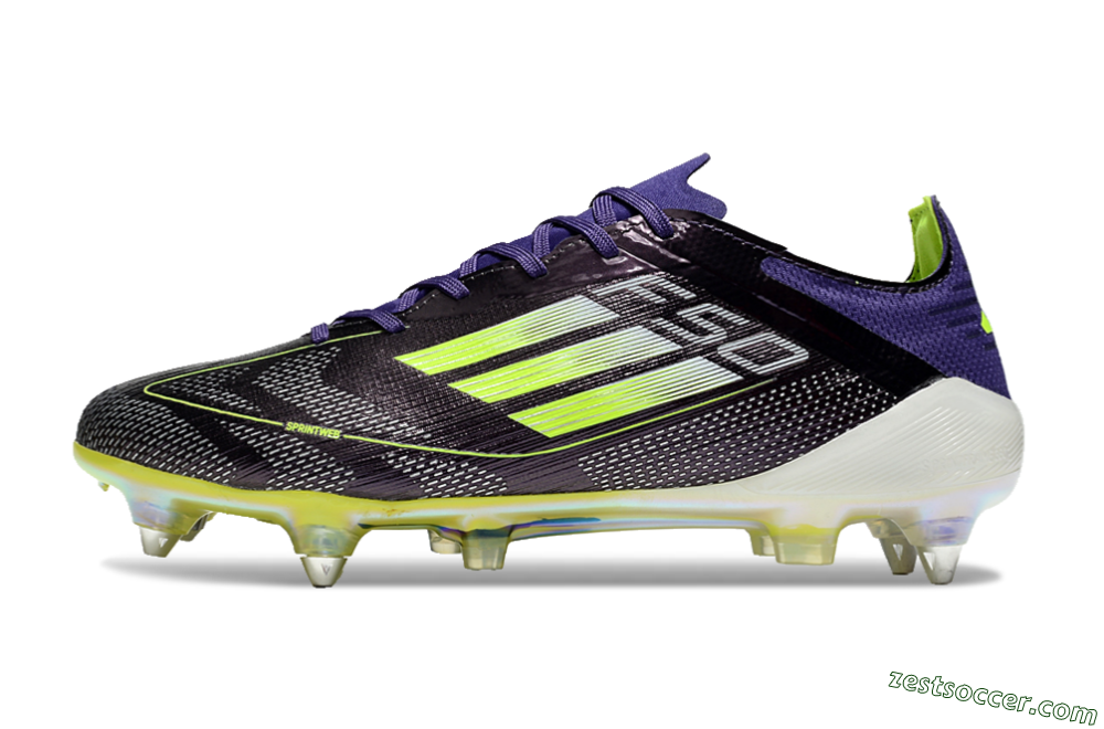 Adidas F50 Elite SG Low-Tops Soccer Cleats - Purple/Yellow/White 2