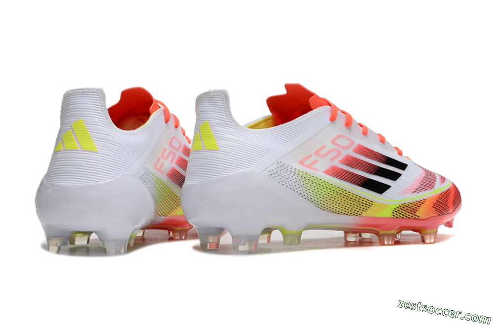 Adidas F50 Elite FG Low-Tops Soccer Cleats - White/Red/Yellow 6