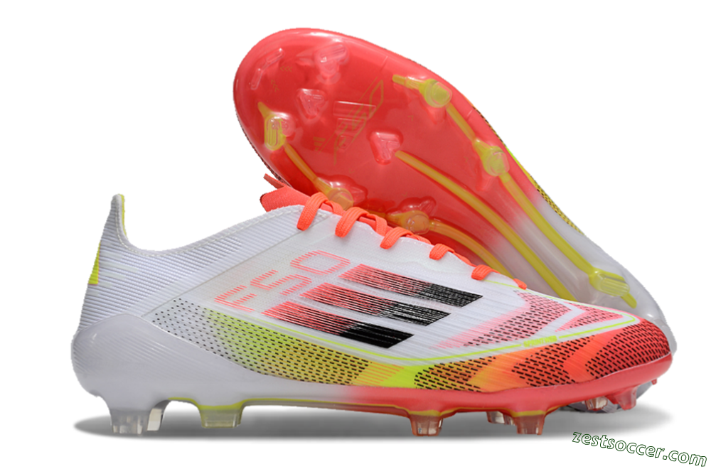 Adidas F50 Elite FG Low-Tops Soccer Cleats - White/Red/Yellow 0