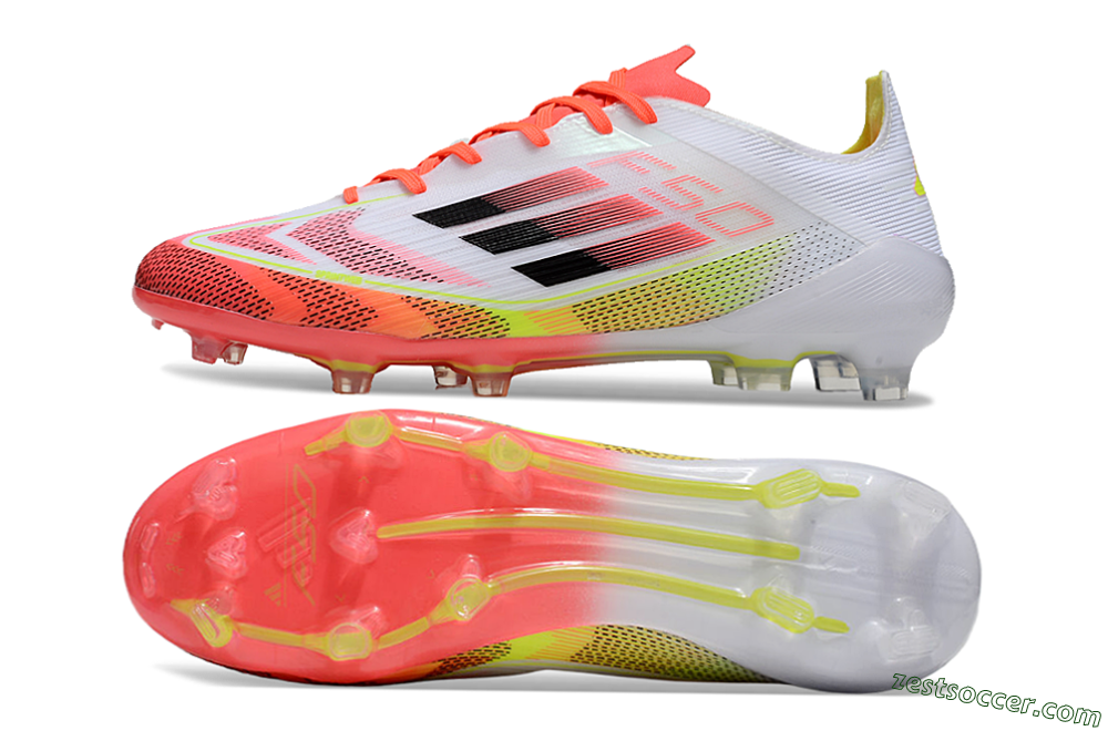 Adidas F50 Elite FG Low-Tops Soccer Cleats - White/Red/Yellow 1