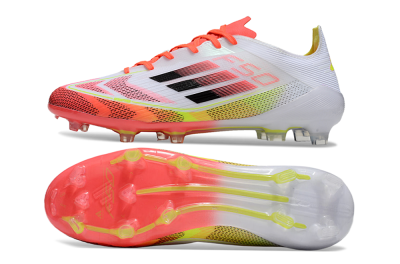 Adidas F50 Elite FG Low-Tops Soccer Cleats - White/Red/Yellow