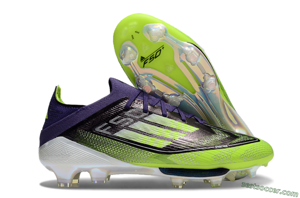 Adidas F50+ Lightstrike Pro FG Low-Tops Soccer Cleats - Purple/Yellow/White 0