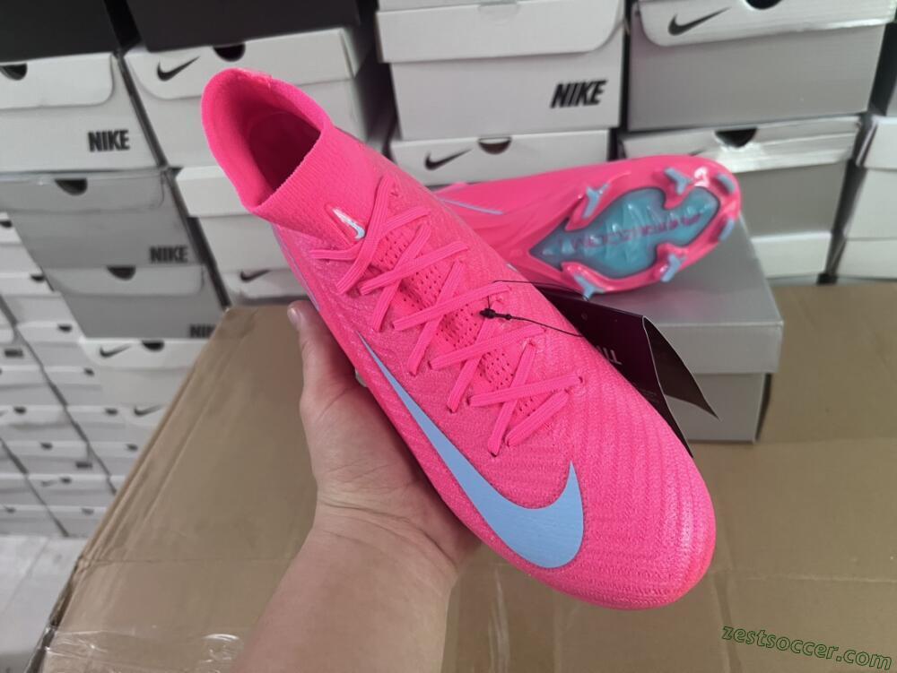 Nike Air Zoom Mercurial Superfly 16 Elite FG High-Tops Soccer Cleats - Pink/Mint