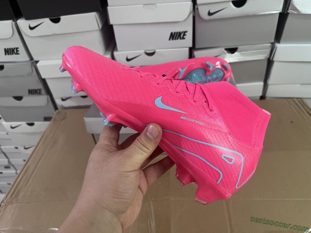 Nike Air Zoom Mercurial Superfly 16 Elite FG High-Tops Soccer Cleats - Pink/Mint