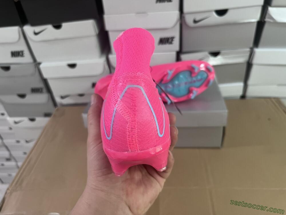 Nike Air Zoom Mercurial Superfly 16 Elite FG High-Tops Soccer Cleats - Pink/Mint
