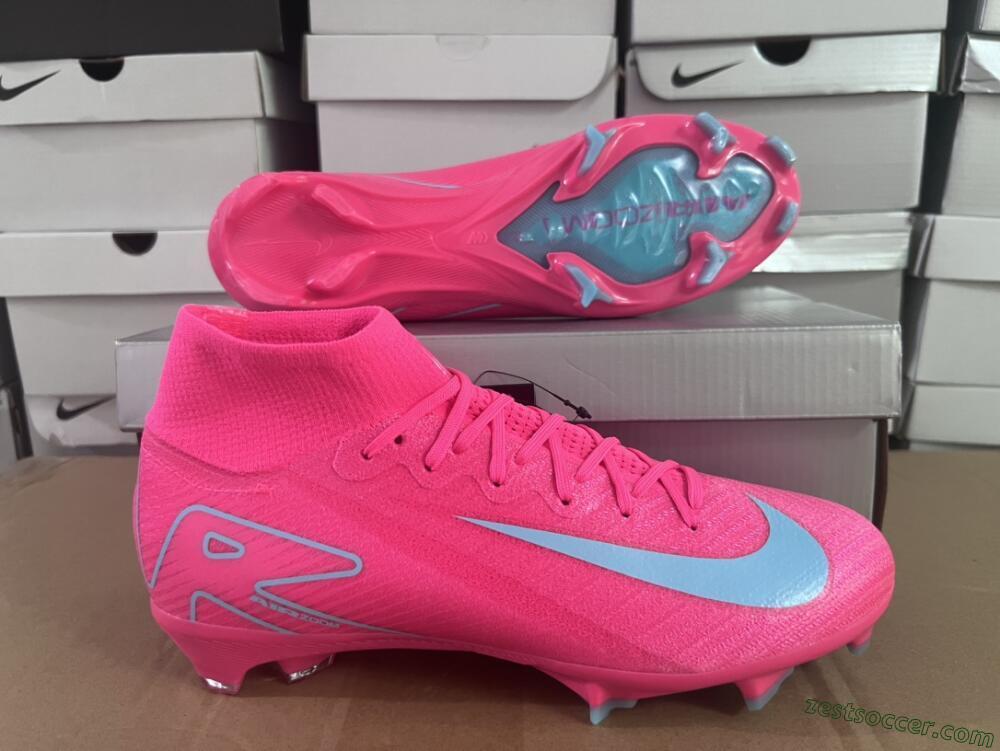 Nike Air Zoom Mercurial Superfly 16 Elite FG High-Tops Soccer Cleats - Pink/Mint
