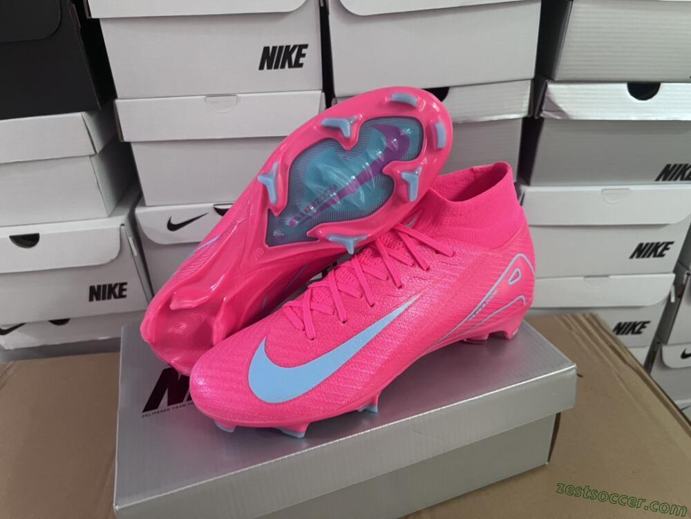 Nike Air Zoom Mercurial Superfly 16 Elite FG High-Tops Soccer Cleats - Pink/Mint