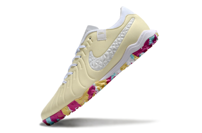 Nike Tiempo Legend 10 Pro TF Low-Tops Soccer Shoes - Beige/White/Rainbow