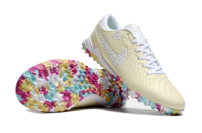 Nike Tiempo Legend 10 Pro TF Low-Tops Soccer Shoes - Beige/White/Rainbow