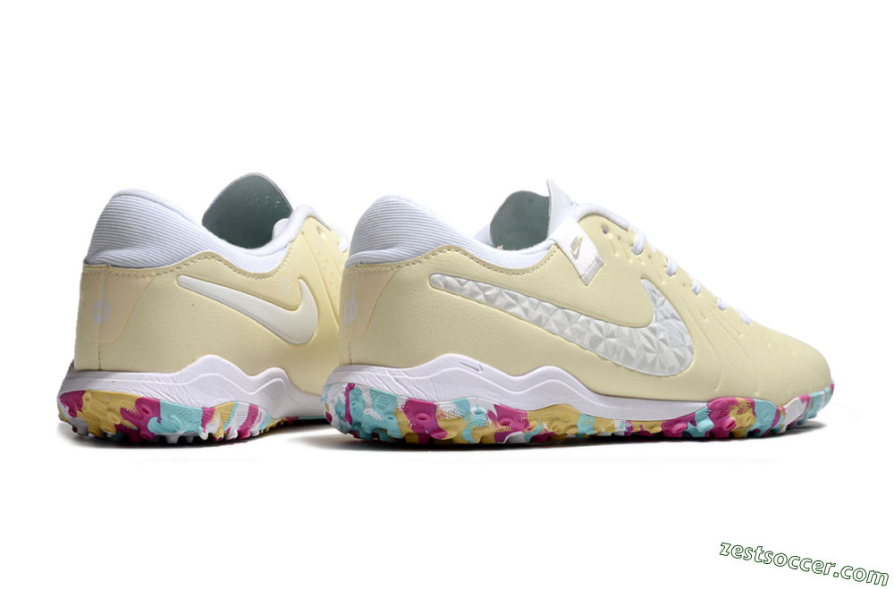 Nike Tiempo Legend 10 Pro TF Low-Tops Soccer Shoes - Beige/White/Rainbow 6