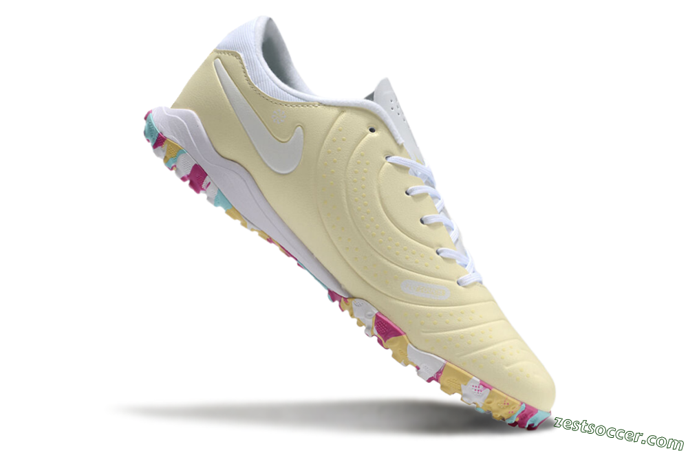Nike Tiempo Legend 10 Pro TF Low-Tops Soccer Shoes - Beige/White/Rainbow 4