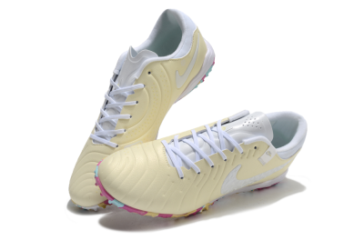 Nike Tiempo Legend 10 Pro TF Low-Tops Soccer Shoes - Beige/White/Rainbow