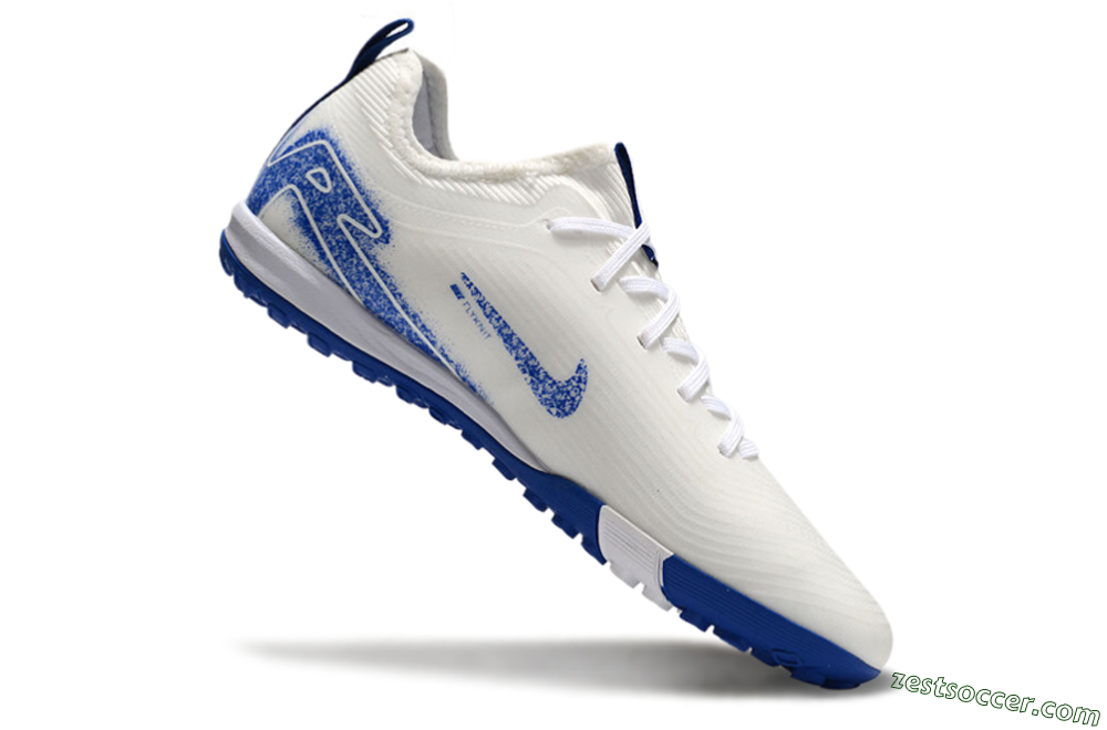Nike Air Zoom Mercurial Vapor 16 Pro TF Low-Tops Soccer Shoes - White/Blue 5
