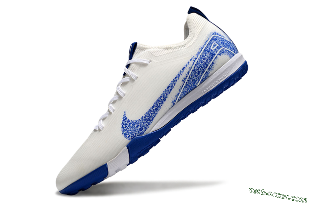 Nike Air Zoom Mercurial Vapor 16 Pro TF Low-Tops Soccer Shoes - White/Blue 6
