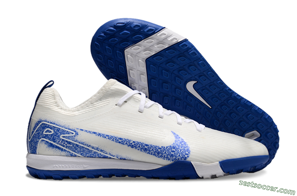 Nike Air Zoom Mercurial Vapor 16 Pro TF Low-Tops Soccer Shoes - White/Blue 0