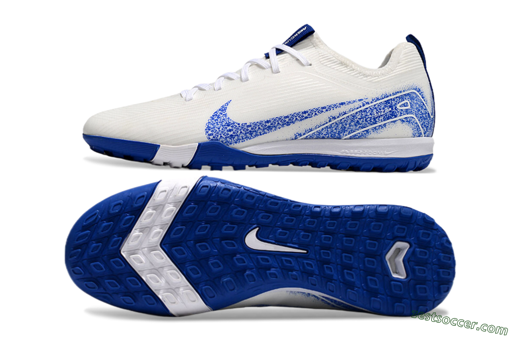 Nike Air Zoom Mercurial Vapor 16 Pro TF Low-Tops Soccer Shoes - White/Blue 1