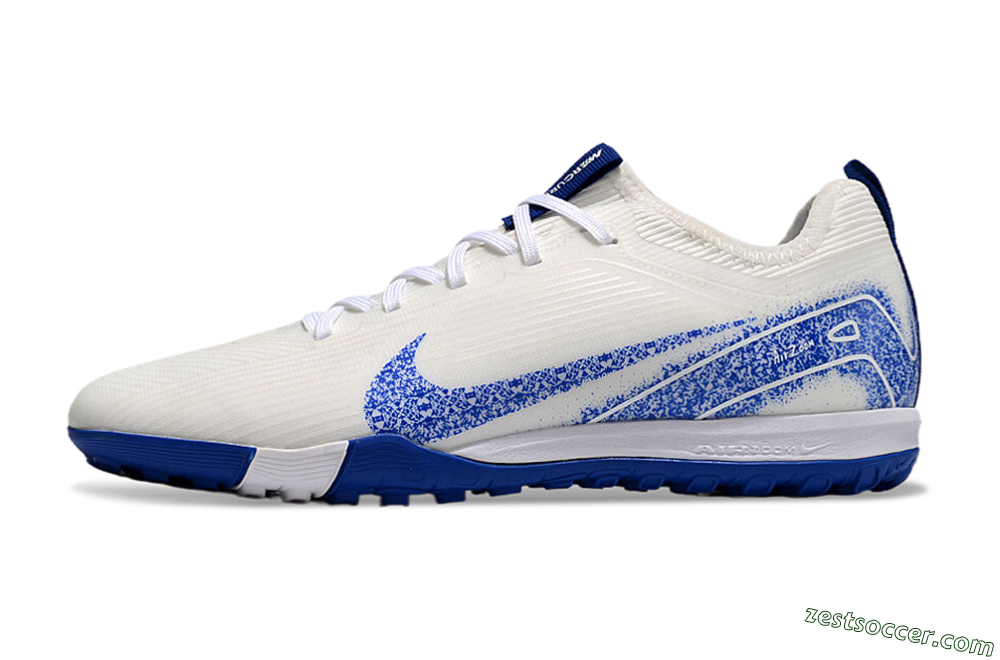 Nike Air Zoom Mercurial Vapor 16 Pro TF Low-Tops Soccer Shoes - White/Blue 2