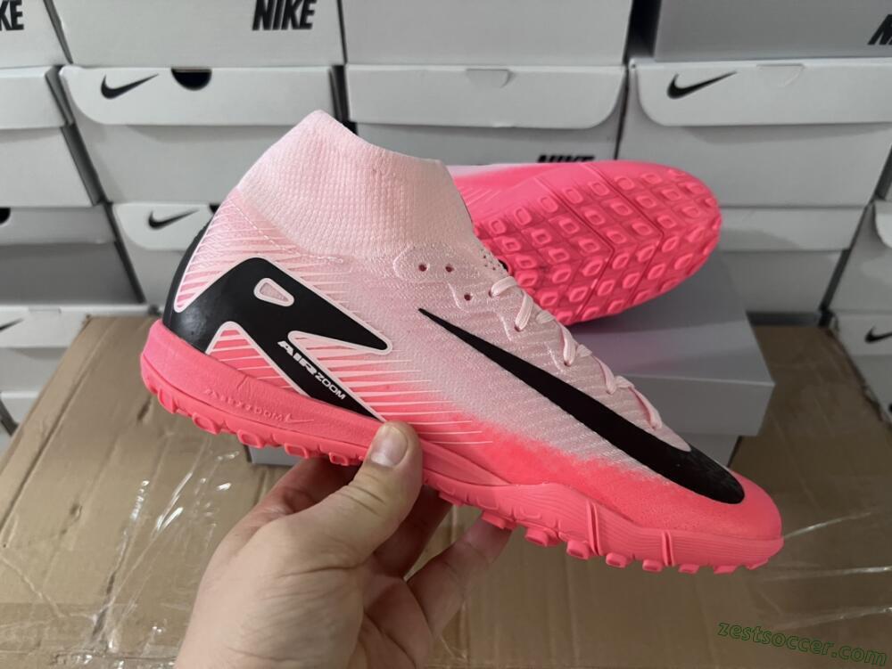 Nike Air Zoom Mercurial Superfly 10 Elite TF High-Tops Soccer Shoes - Pink/Black
