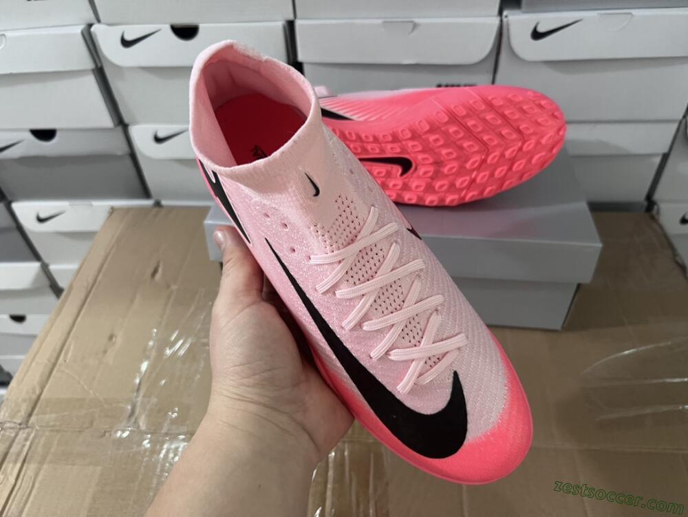 Nike Air Zoom Mercurial Superfly 10 Elite TF High-Tops Soccer Shoes - Pink/Black