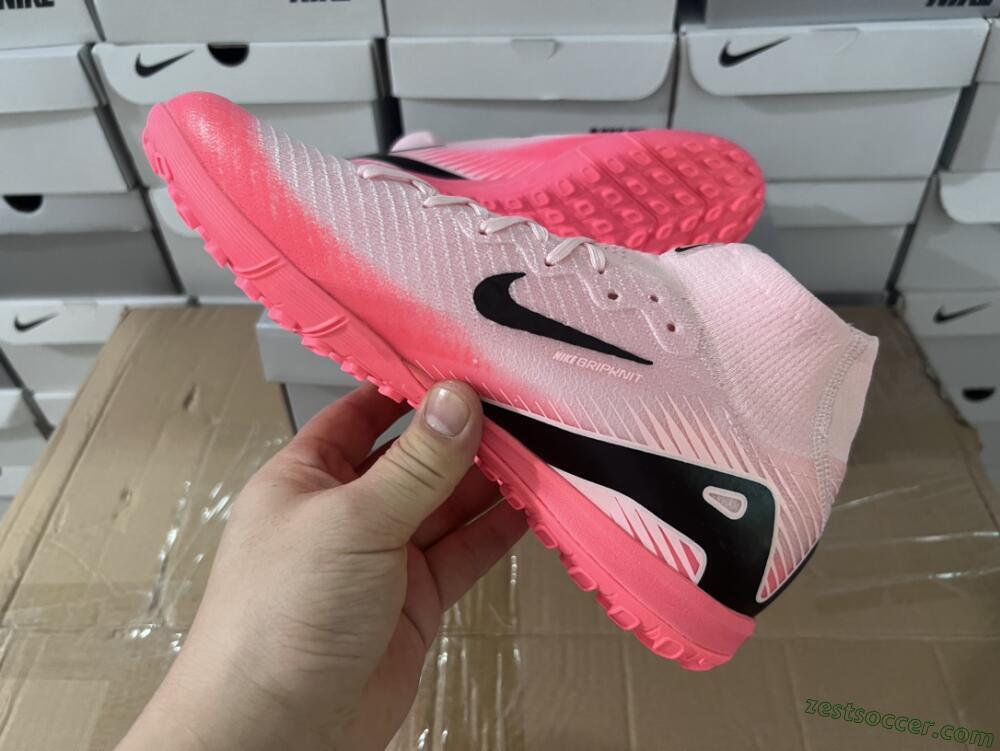 Nike Air Zoom Mercurial Superfly 10 Elite TF High-Tops Soccer Shoes - Pink/Black