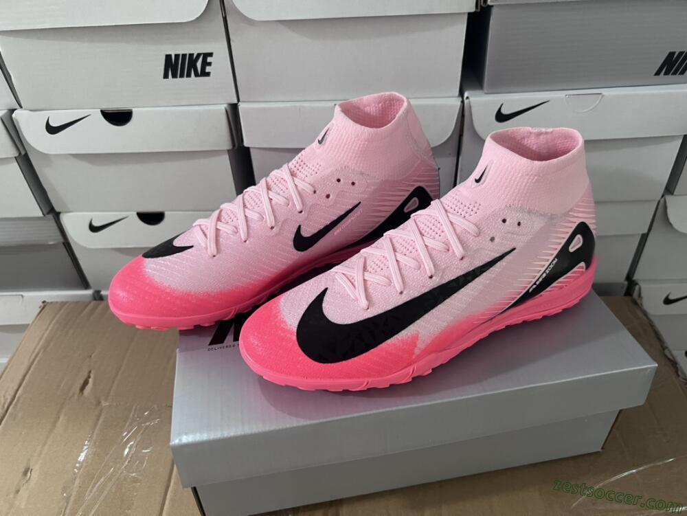 Nike Air Zoom Mercurial Superfly 10 Elite TF High-Tops Soccer Shoes - Pink/Black