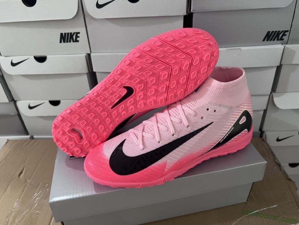 Nike Air Zoom Mercurial Superfly 10 Elite TF High-Tops Soccer Shoes - Pink/Black