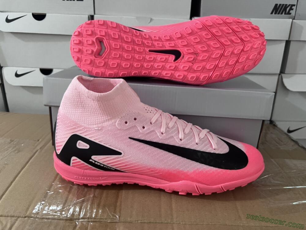 Nike Air Zoom Mercurial Superfly 10 Elite TF High-Tops Soccer Shoes - Pink/Black