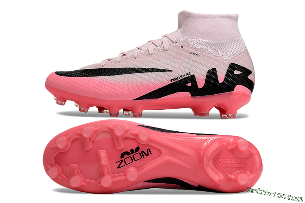 Nike Air Zoom Mercurial Superfly 9 Elite AG High-Tops Soccer Cleats - Pink/Red/Black 1