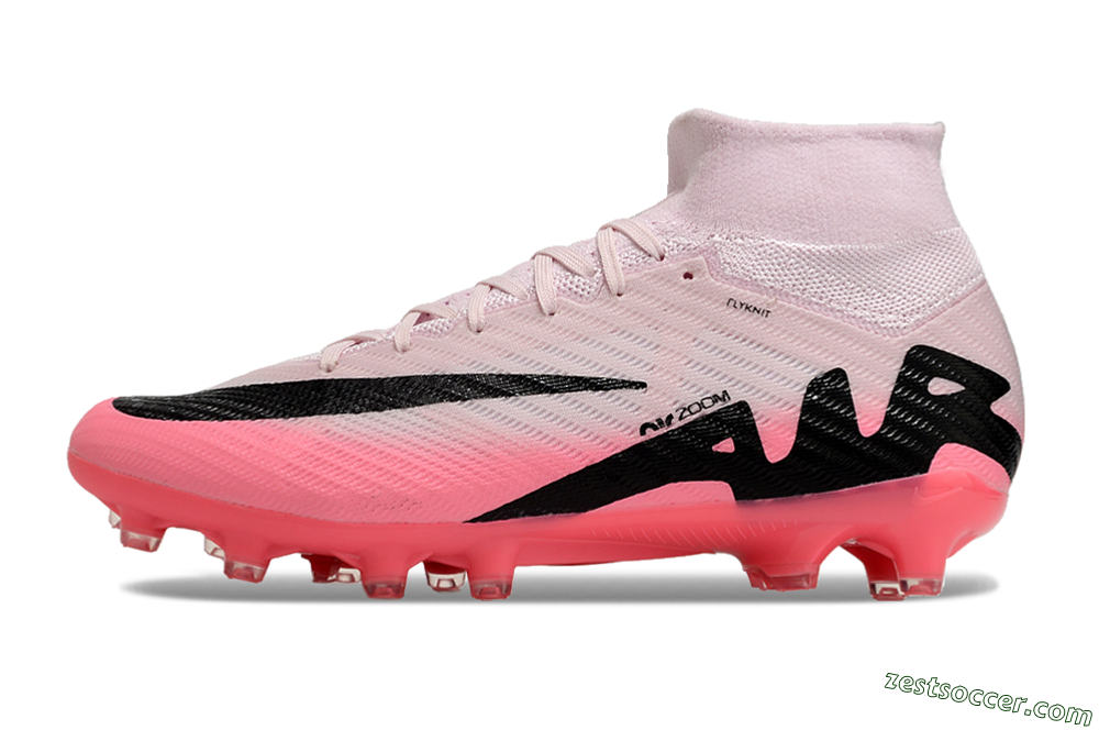 Nike Air Zoom Mercurial Superfly 9 Elite AG High-Tops Soccer Cleats - Pink/Red/Black 2