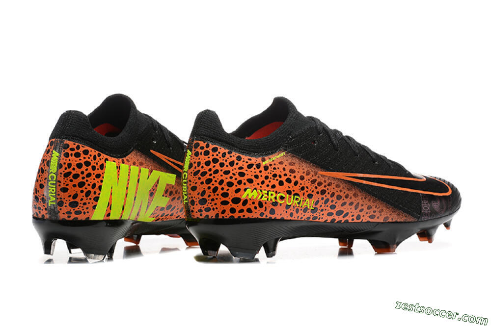 Nike Air Zoom Mercurial Vapor 16 Elite FG Low-Tops Soccer Cleats - Black/Orange/Yellow 6