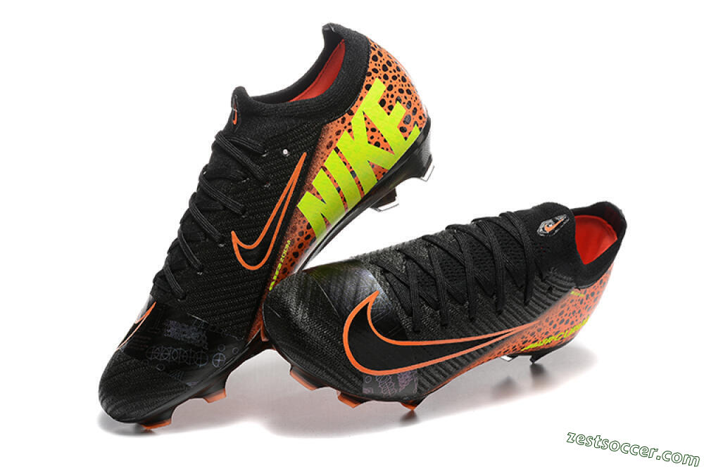 Nike Air Zoom Mercurial Vapor 16 Elite FG Low-Tops Soccer Cleats - Black/Orange/Yellow 3