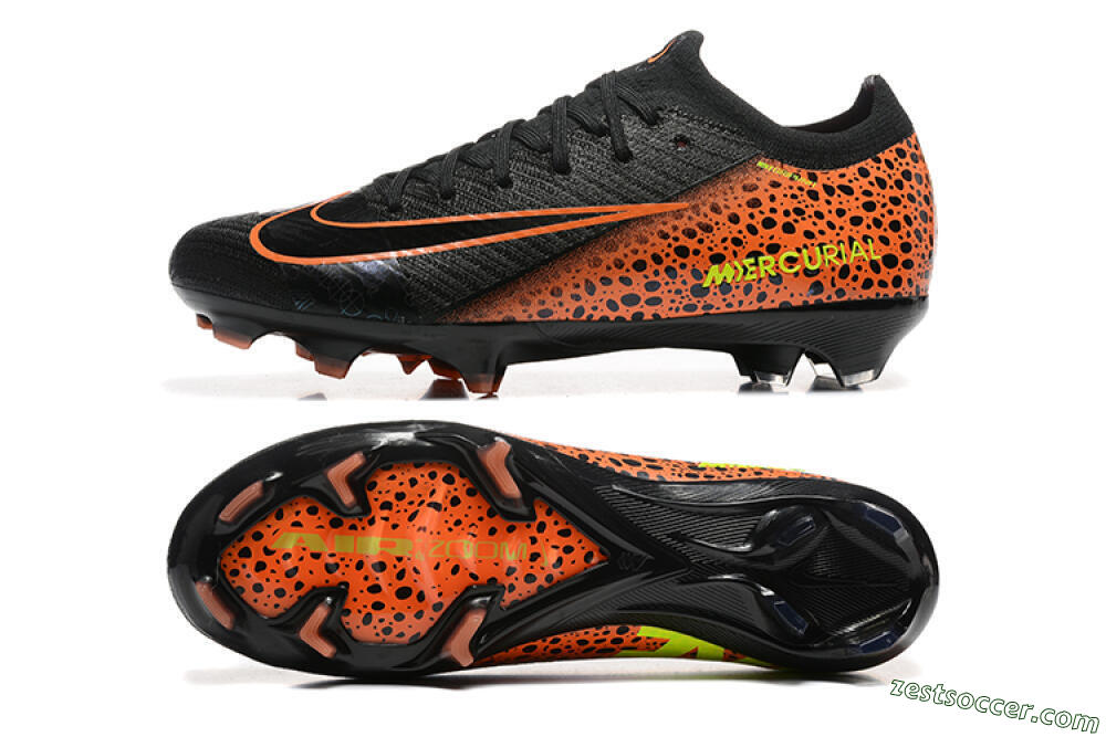 Nike Air Zoom Mercurial Vapor 16 Elite FG Low-Tops Soccer Cleats - Black/Orange/Yellow 1