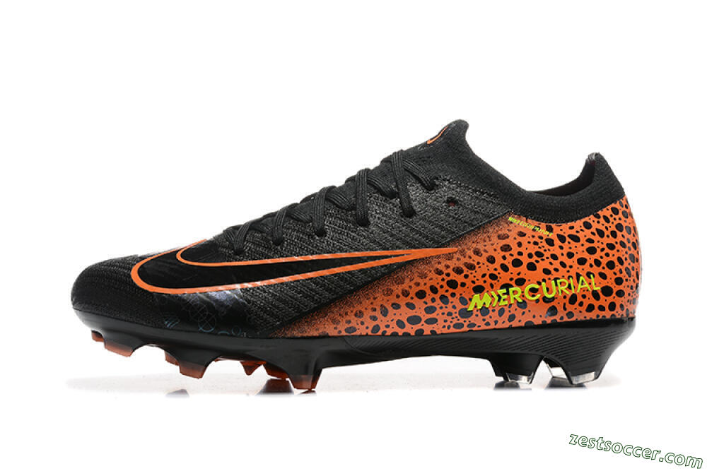 Nike Air Zoom Mercurial Vapor 16 Elite FG Low-Tops Soccer Cleats - Black/Orange/Yellow 2