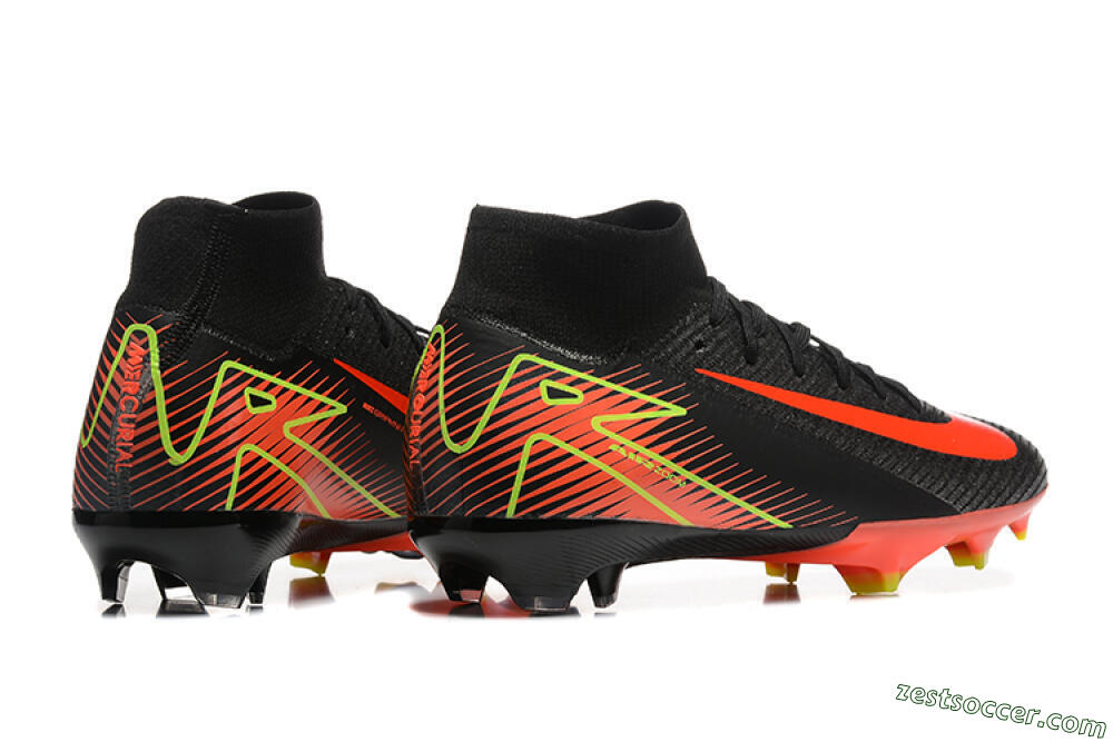 Nike Air Zoom Mercurial Superfly 10 Elite FG High-Tops Soccer Cleats - Black/Red/Yellow 6