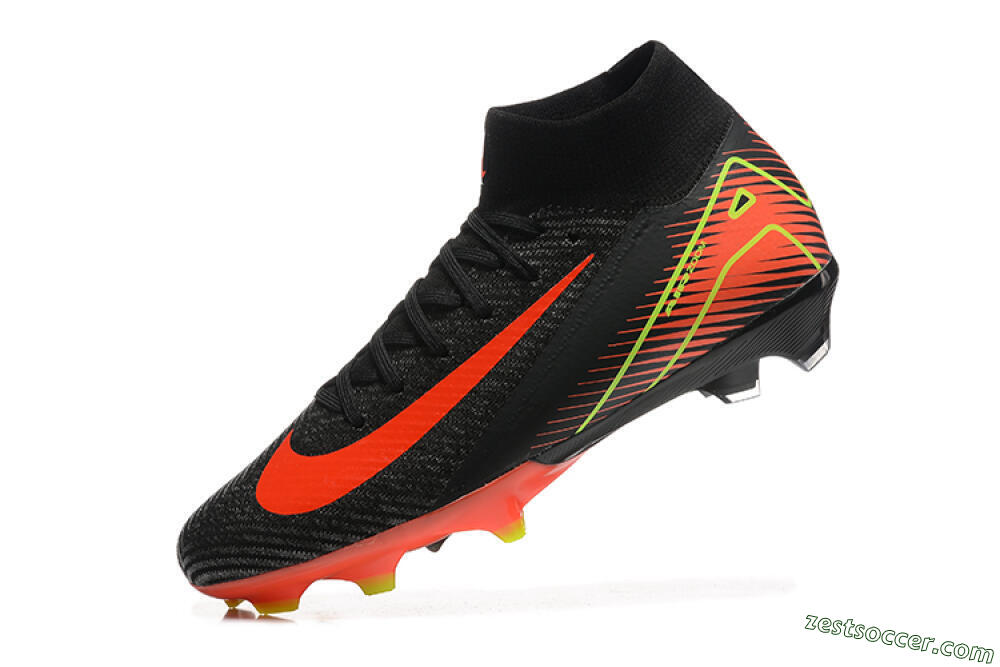 Nike Air Zoom Mercurial Superfly 10 Elite FG High-Tops Soccer Cleats - Black/Red/Yellow 5