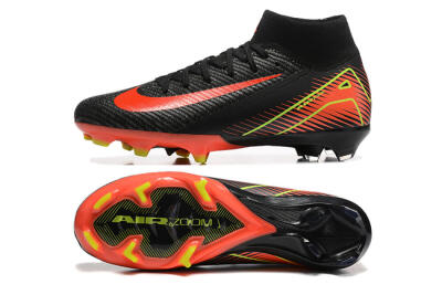 Nike Air Zoom Mercurial Superfly 10 Elite FG High-Tops Soccer Cleats - Black/Red/Yellow