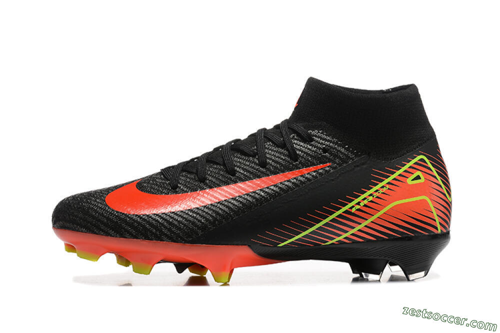 Nike Air Zoom Mercurial Superfly 10 Elite FG High-Tops Soccer Cleats - Black/Red/Yellow 2