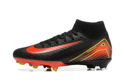 Nike Air Zoom Mercurial Superfly 10 Elite FG High-Tops Soccer Cleats - Black/Red/Yellow