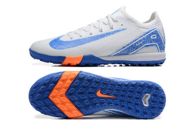Nike Air Zoom Mercurial Vapor 16 Elite TF Low-Tops Soccer Shoes - White/Blue/Orange