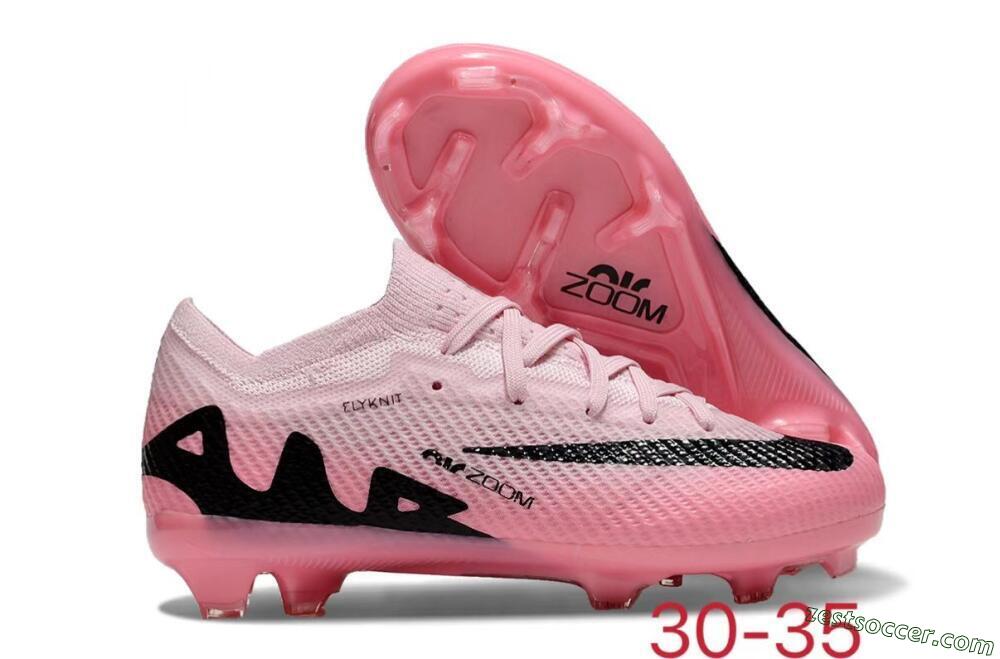 Kids Nike Air Zoom Mercurial Vapor 15 Elite FG Low-Tops Soccer Cleats - Pink/Black 0