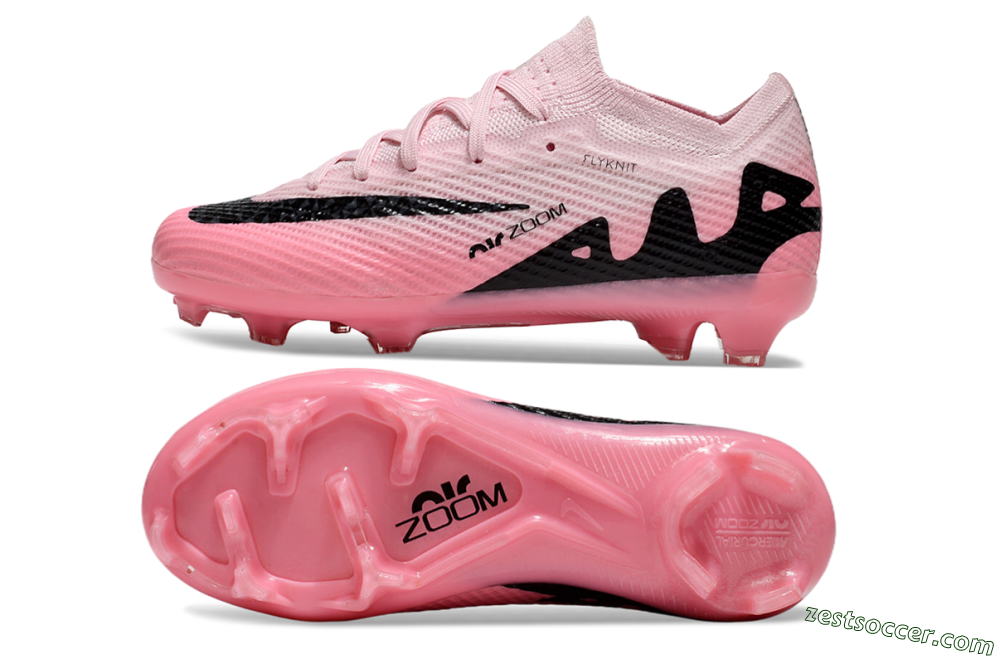 Kids Nike Air Zoom Mercurial Vapor 15 Elite FG Low-Tops Soccer Cleats - Pink/Black 1