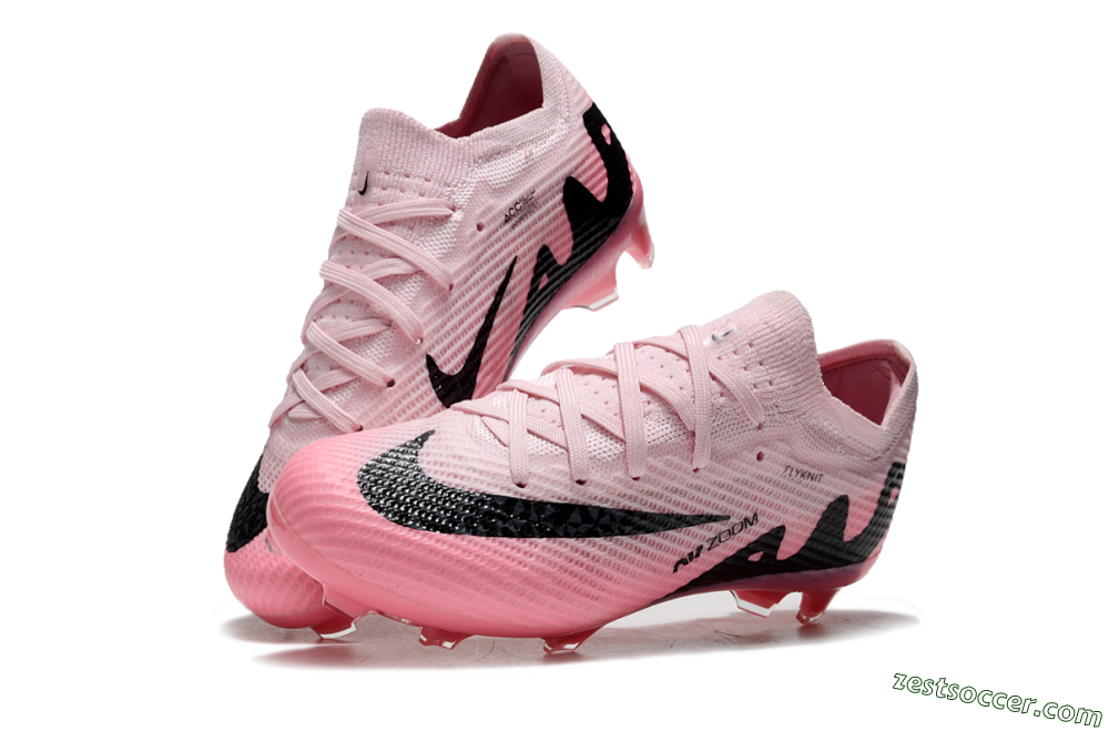Kids Nike Air Zoom Mercurial Vapor 15 Elite FG Low-Tops Soccer Cleats - Pink/Black 3