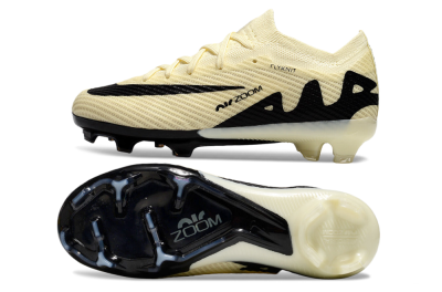 Kids Nike Air Zoom Mercurial Vapor 15 Elite FG Low-Tops Soccer Cleats - Beige/Black