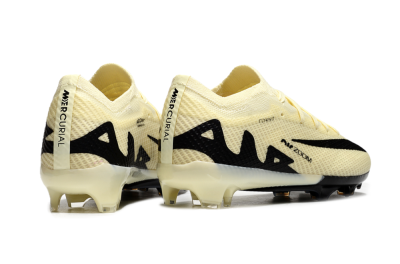 Kids Nike Air Zoom Mercurial Vapor 15 Elite FG Low-Tops Soccer Cleats - Beige/Black